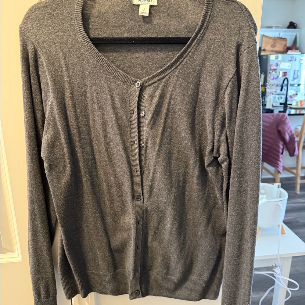 Old Navy Charcoal Cardigan Sweater